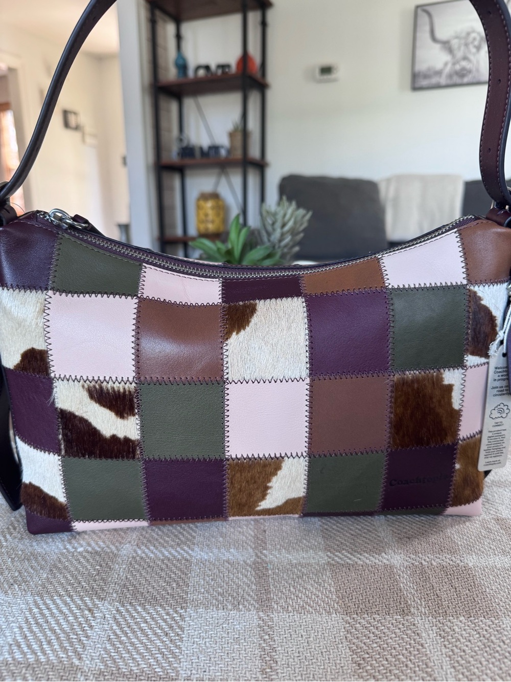 NEW Coach/Coachtopia Slouchy Alter Ego Shoulder/Crossbody Bag (Olive/Merlot) - Picture 9 of 9